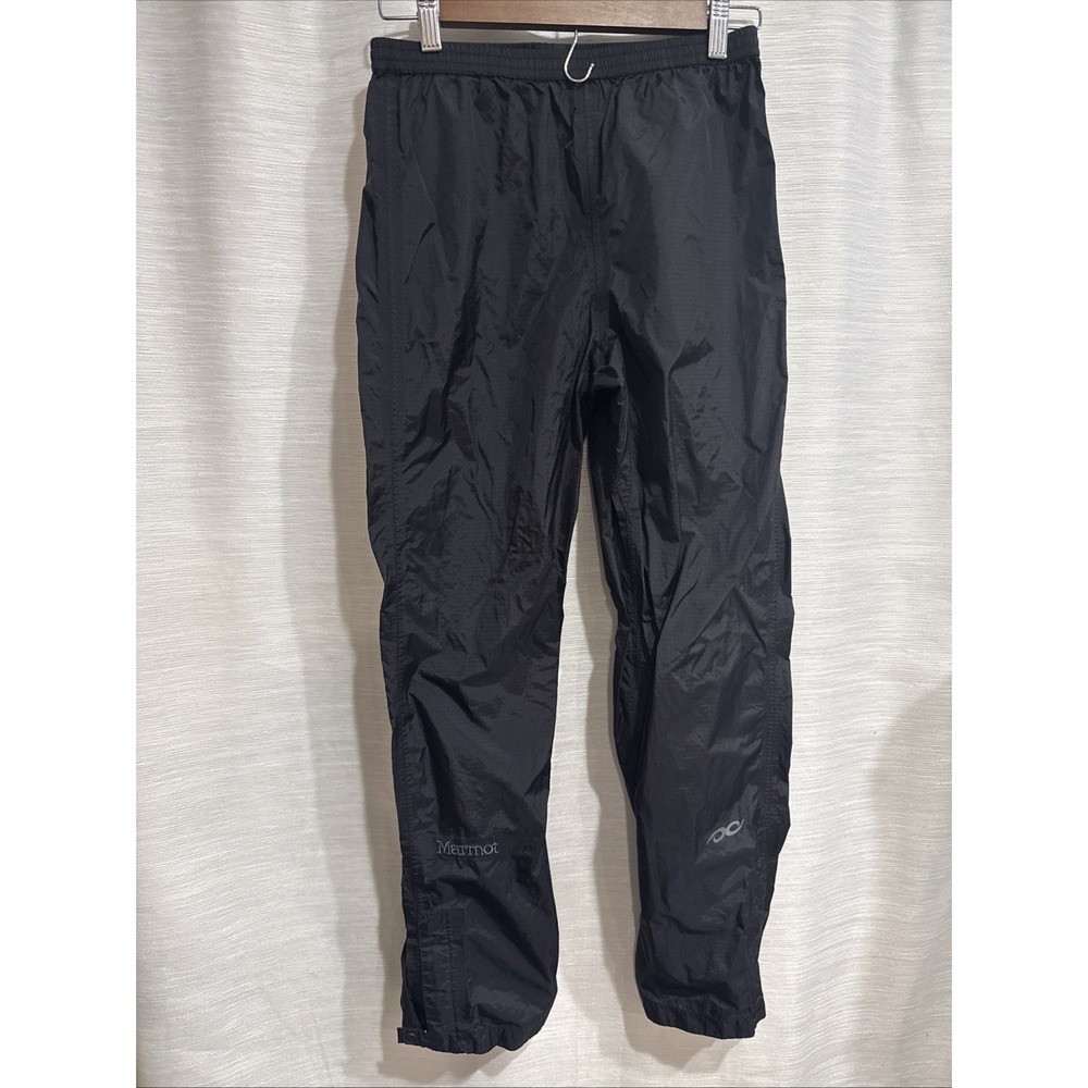Marmot Precip Eco Rain Pants Mens Large Black Waterproof Ripstop Hiking Shell L